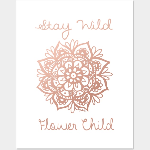 Stay Wild Flower Child Mandala Wall Art by julieerindesigns